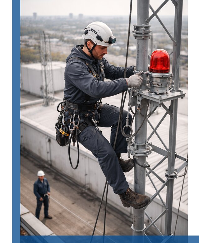 Монтаж заградительных огней и обслуживание объектов в Кисловодске