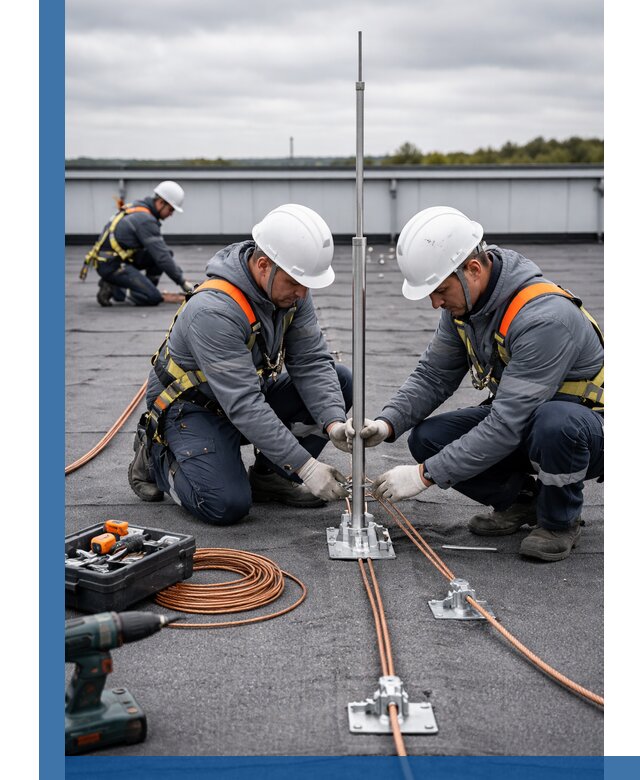 Монтаж молниезащиты на кровле в Кисловодске под ключ с гарантией