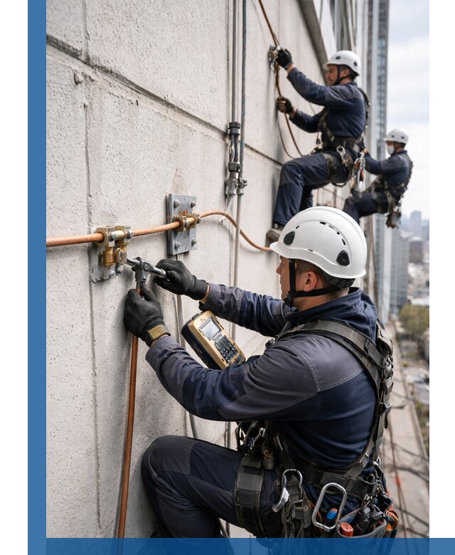 Монтаж системы заземления здания и молниезащиты в Кисловодске