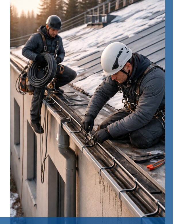 Монтаж греющего кабеля на кровле в Кисловодске от 481 р. | ВЫСОТНИК-Ксл