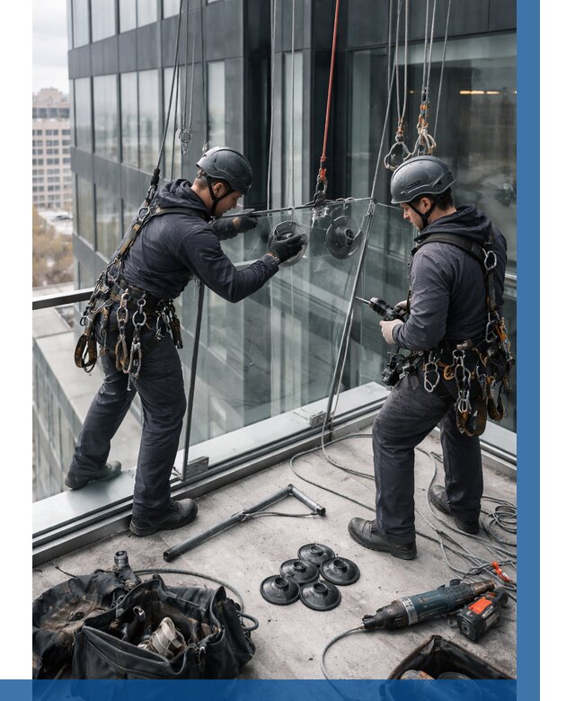 Монтаж стеклянных ограждений в Кисловодске от 2674 р. | ВЫСОТНИК-Ксл