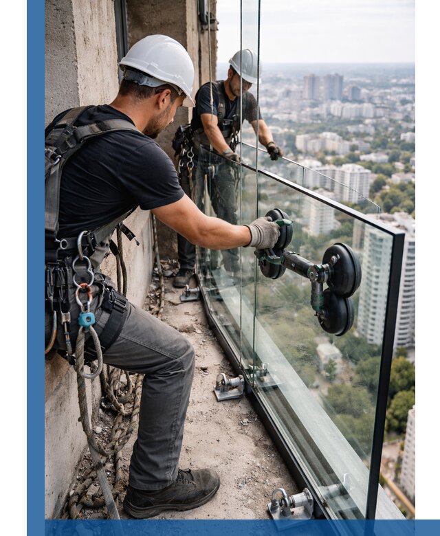 Монтаж стеклянных ограждений под ключ с гарантией в Кисловодске