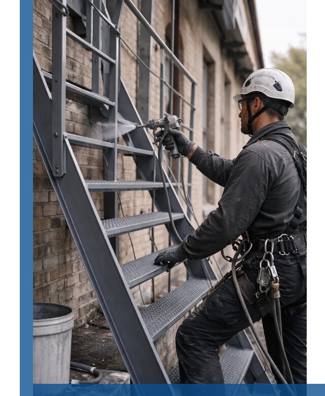 Покраска и антикоррозионная защита пожарных лестниц в Кисловодске