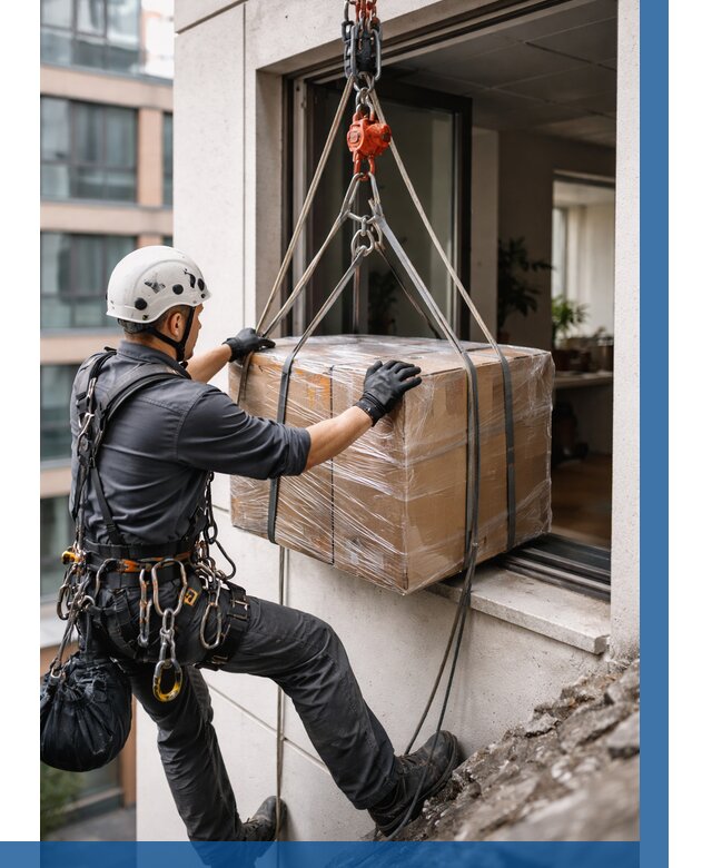 Подъем груза через окно в Кисловодске от 4812 р. | ВЫСОТНИК-Ксл