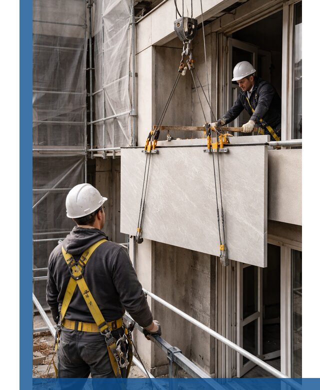 Подъем керамогранита на этаж в Кисловодске грузчиками и техникой