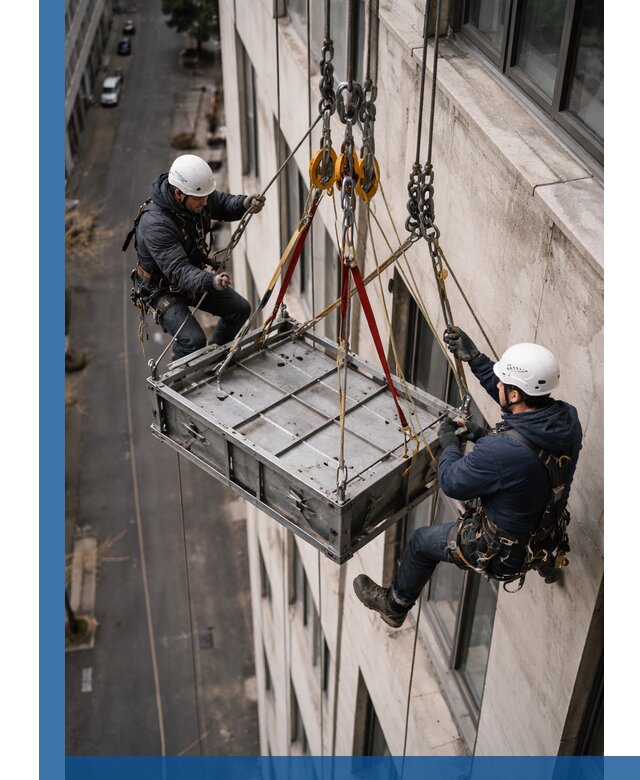 Спуск и подъем грузов по фасаду в Кисловодске для зданий