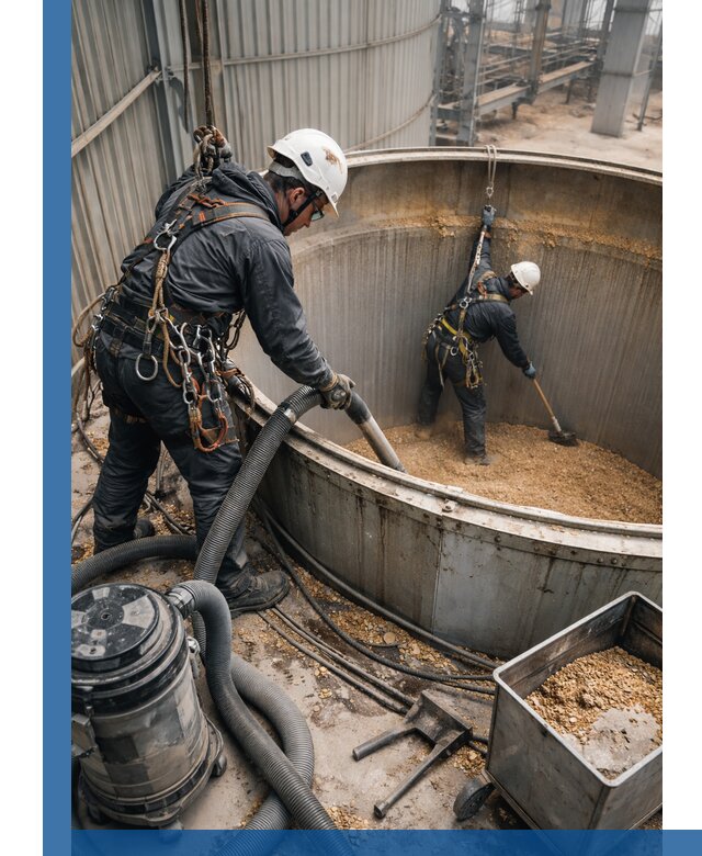 Профессиональная чистка зерновых бункеров в Кисловодске с выездом