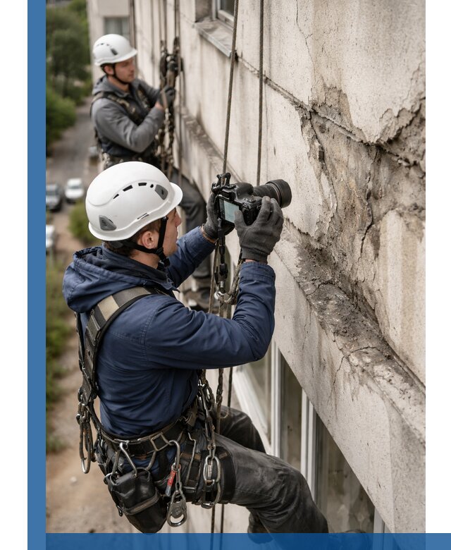 Фотофиксация дефектов фасада с высотной съемкой в Кисловодске