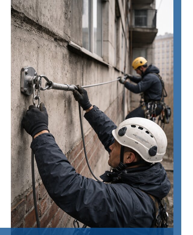 Монтаж анкерных линий в Кисловодске от 3208 р. | ВЫСОТНИК-Ксл