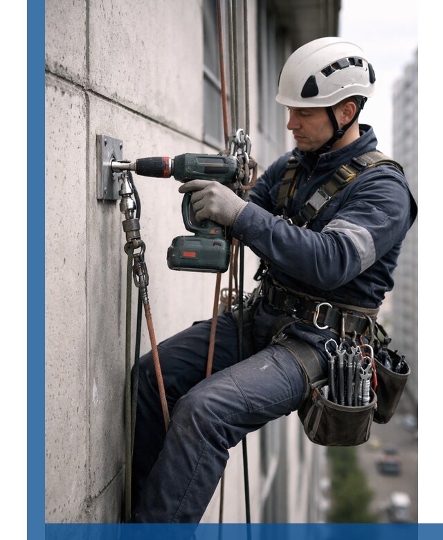 Установка анкерных точек для высотных работ в Кисловодске